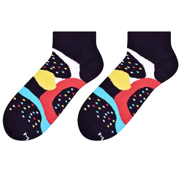 Ponožky KOSMOS nízké - černý abstrakt 39 - 42