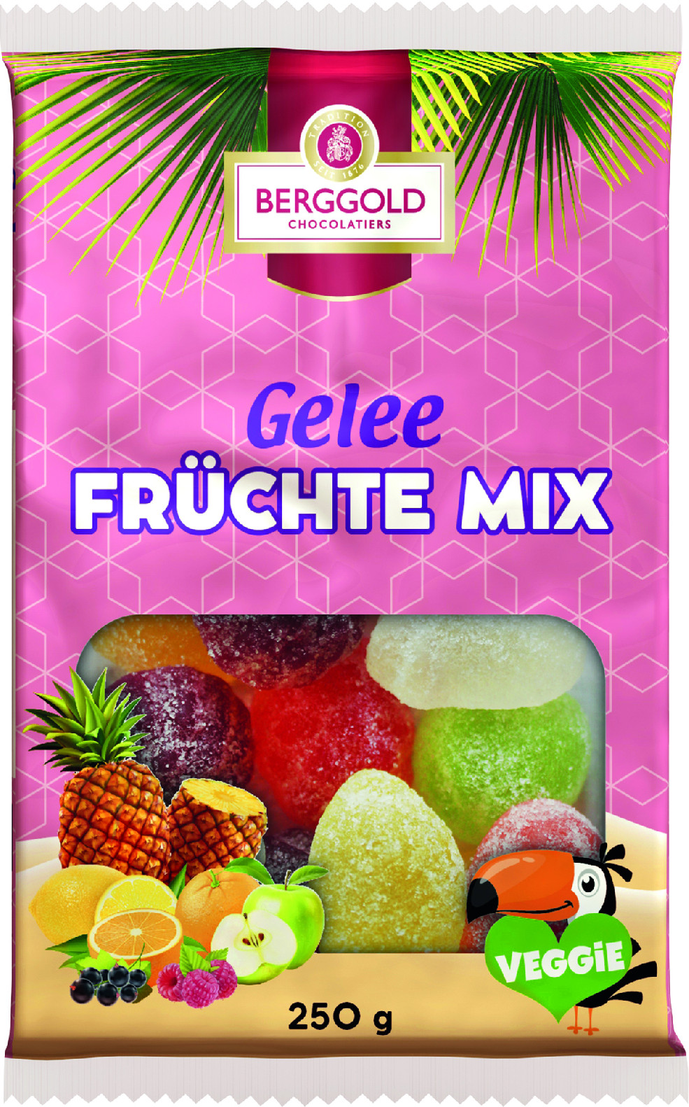 Želé ovocný mix v cukru 250g