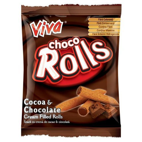 VIVA ROLLS - trubičky s čokoládovou náplní 100g