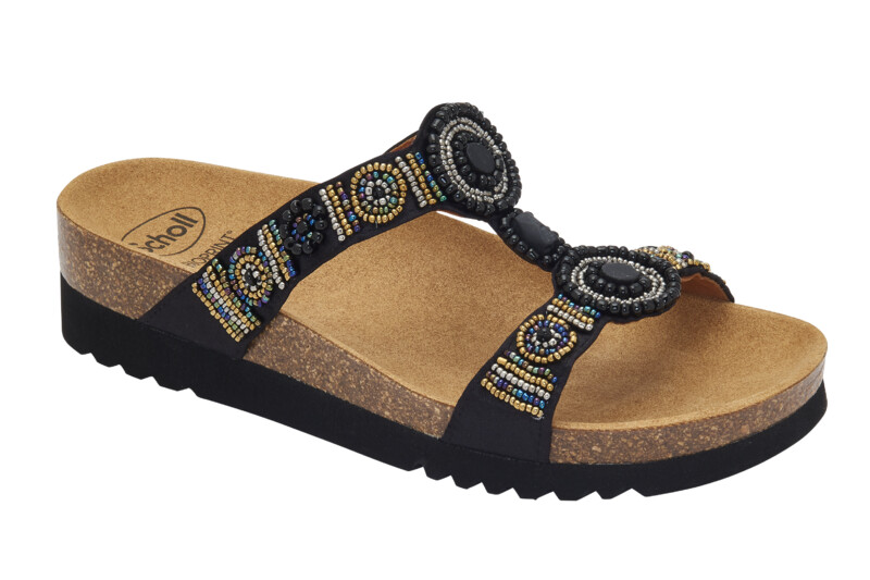 Scholl NEW BOGOTA - dámské zdravotní pantofle barva černo zlatá velikost 41