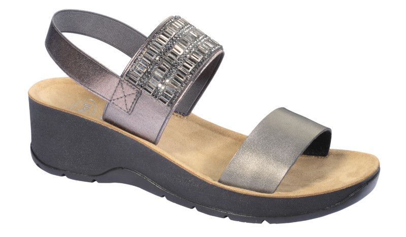 Scholl CRISTINA  -  dámské sandále  na klínku barva cínová velikost 36