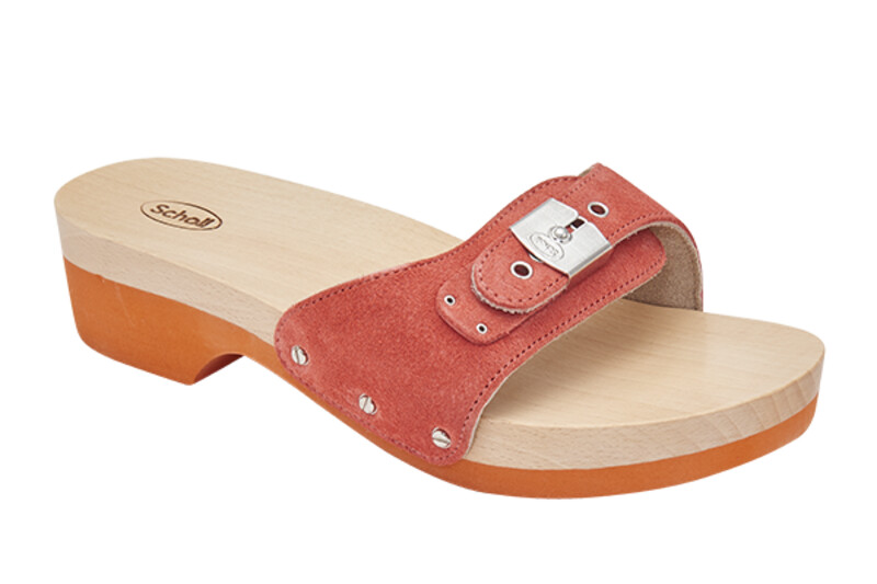 Scholl PESCURA HEEL - dámské luxusní pantofle barva korálová velikost 38