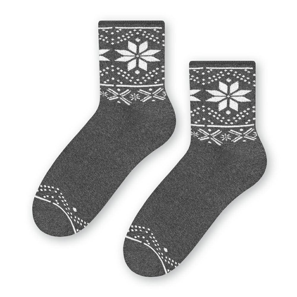 Dámské ponožky - šedé froté velikost S(35-37)