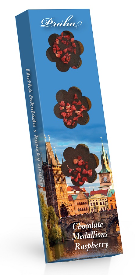 Trianon hořké čokoládové medailonky Malina - Praha 60g