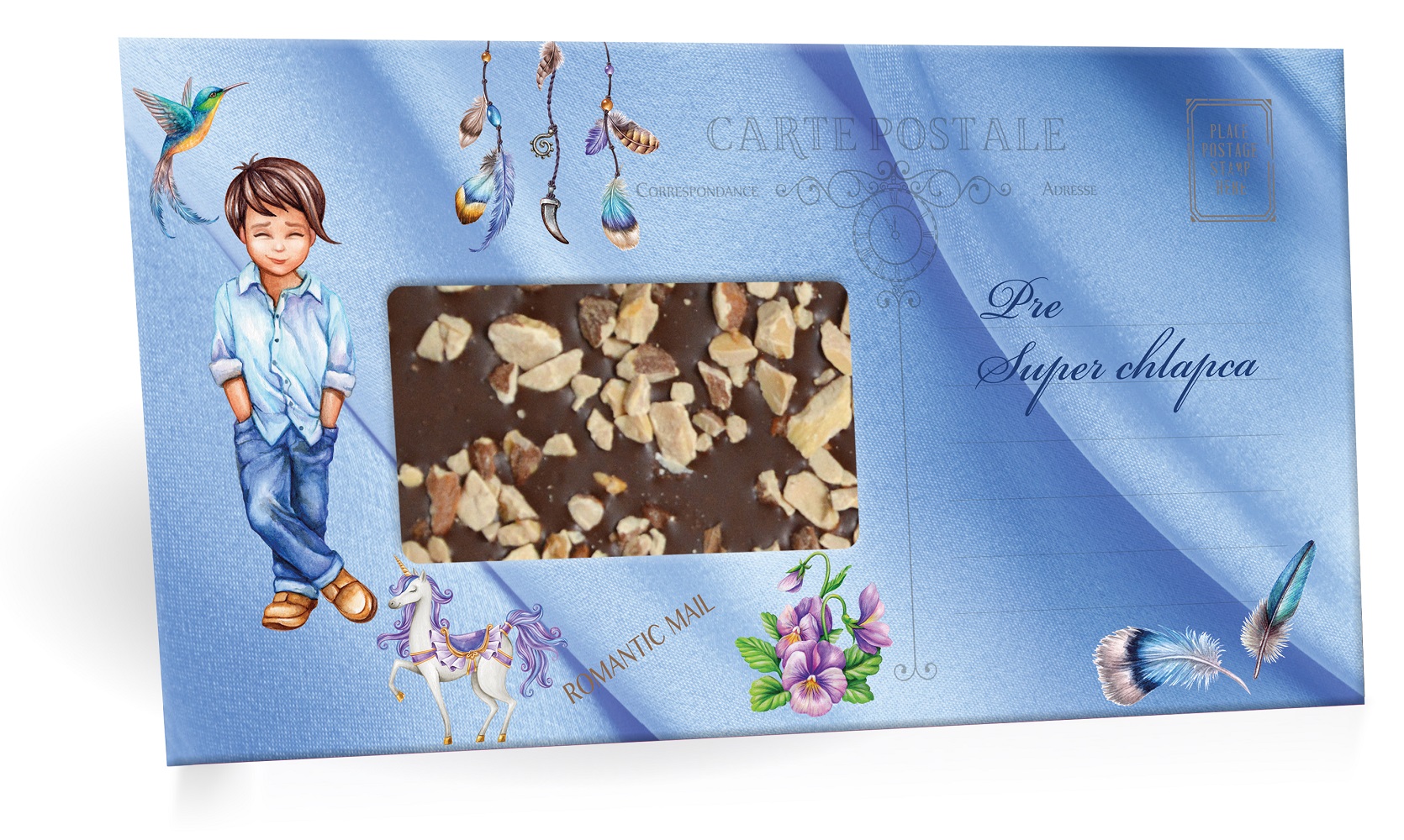 Pre super chlapca - Mliečná čokoláda s posypom mandle 100g SLOVENSKY