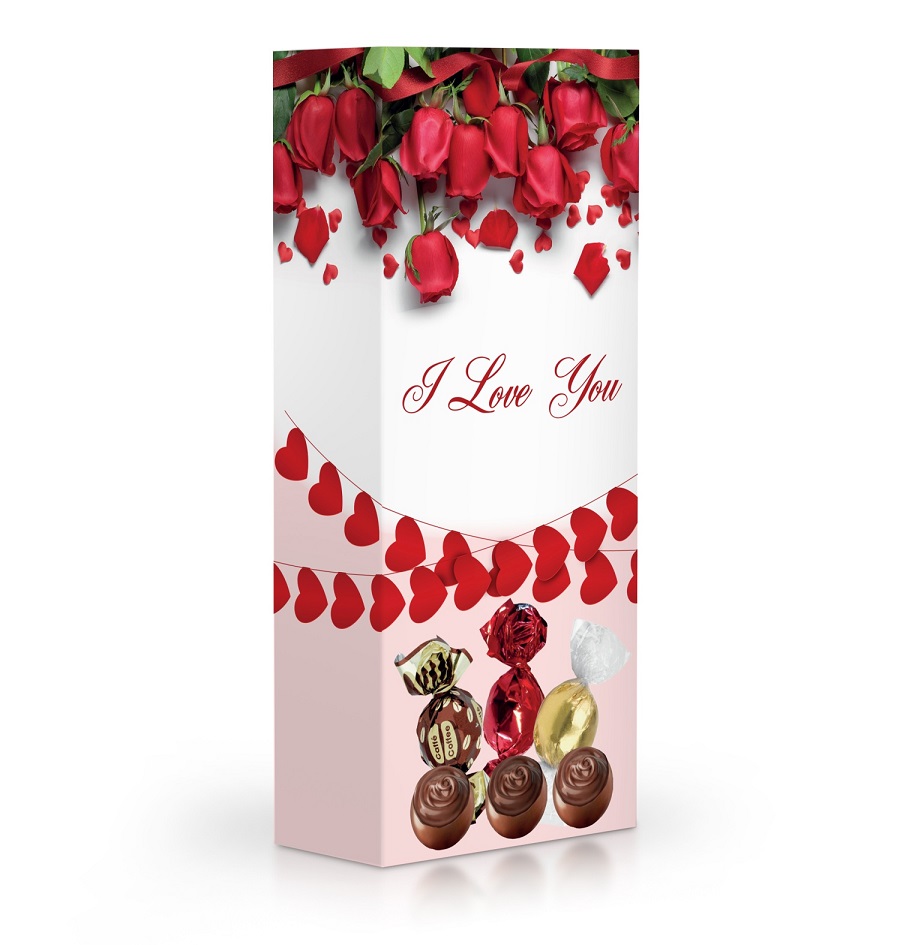 Čokoládové plněné pralinky - I love you Růže 84 g